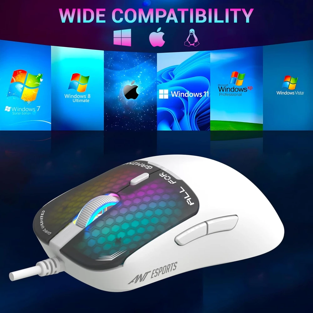 Ant Esports USB Gaming Mouse RGB VIRTUS 100 White view 5